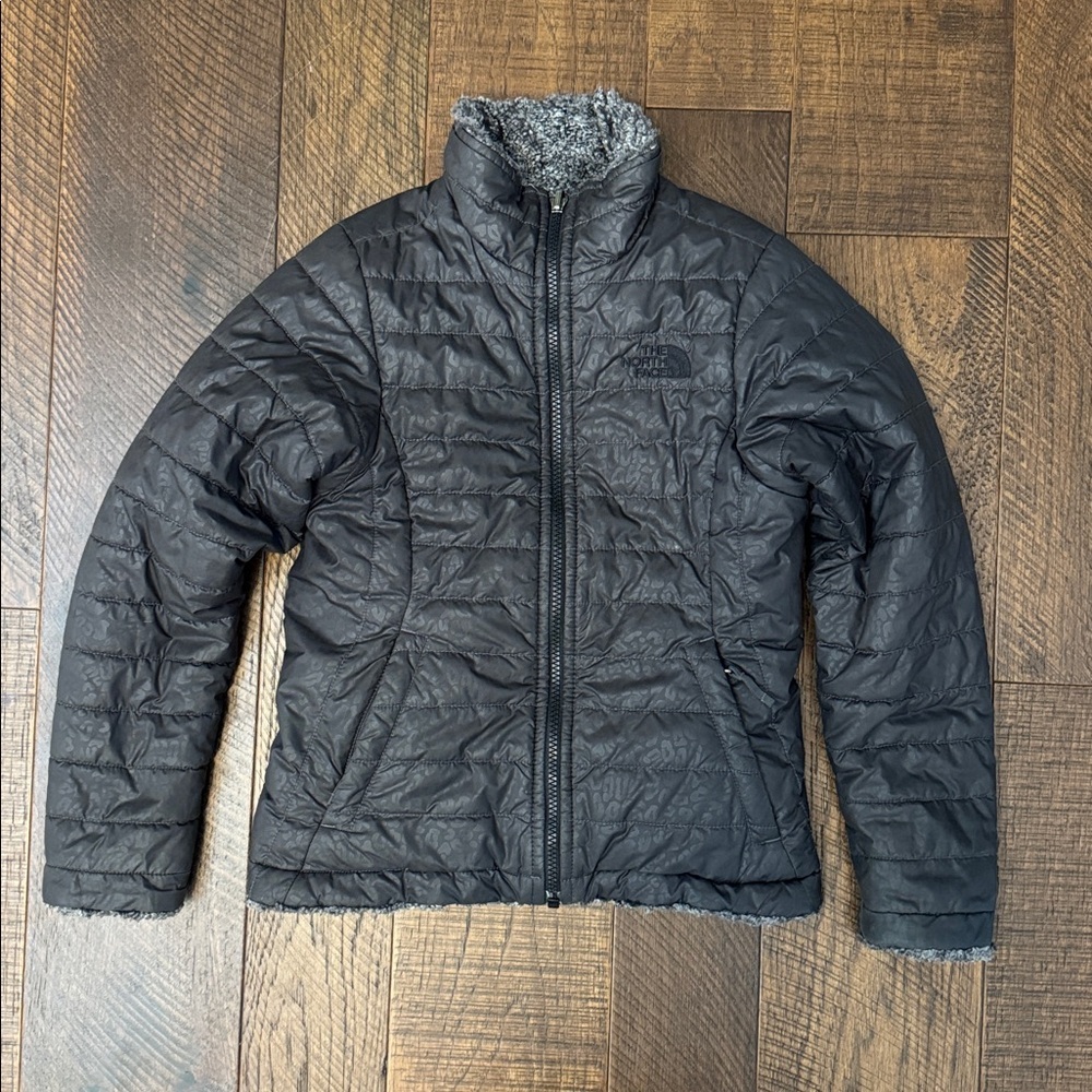 The North Face Girl’s Reversible Coat in Black Leopard